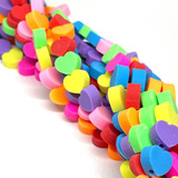 Pack 40 Dijes Pasantes 10mm Fimo Forma Corazonez Colores