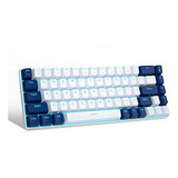Teclado Mecanico Gaming 60% Red Switch White 