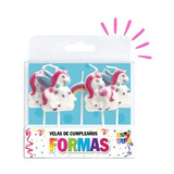 Party Store Velas Formas Set Unicornios X 5 Cumpleaños Torta