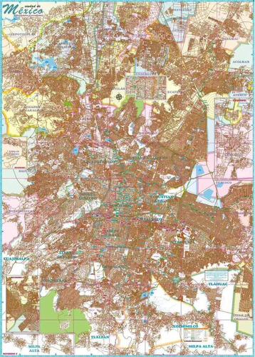 Mapa Plano Ciudad De México D.f. Cdmx  Mural Cartulina