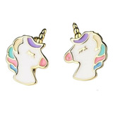 Aros, Pendientes De Niña Plata 925 Diseño Unicornio 