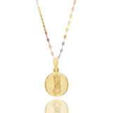 Cadena Medalla Virgen Bautizo Bebe Oro Amarillo 10k