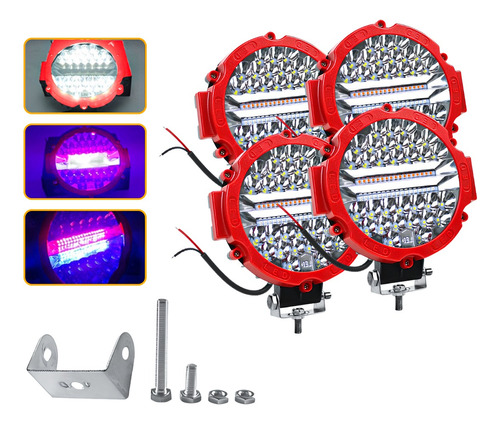 Faros Led Redondo Auxiliar 51w 7 Pulgadas 4x4 4pcs Para Jeep