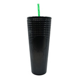 Termo Tumbler Vaso Studded Plastico Popote 700 Ml Colores Color Verde/negro Plano