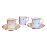 Juego 3 Tazas Y 2 Platos Porcelana Bone China Argentina