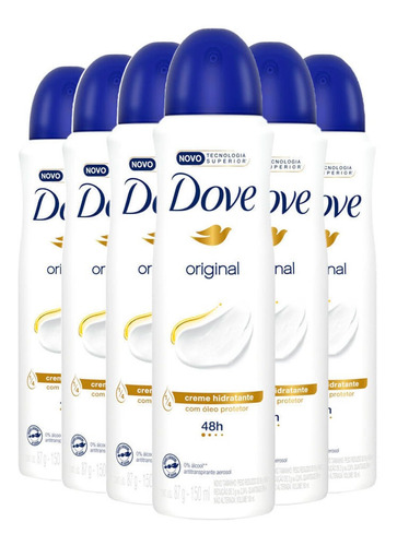 Kit Desodorante Dove Original Aerosol 150ml/89g - 6 Unidades