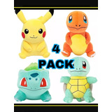 Peluche De Charmander Pikachu Squirtle Bulbasaur Pokemon 4pz