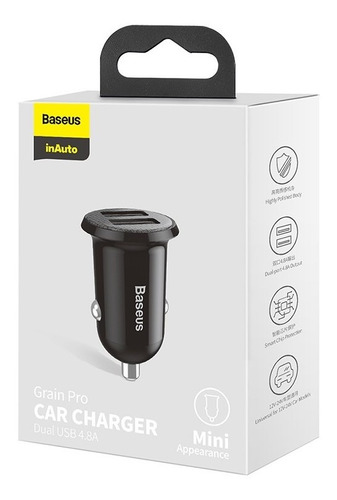 Fonte Carregador Veicular Usb Turbo Baseus 12w Novo!