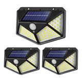 Kit Luminarias Solar De Alta Potência 100 Leds Branca Fria