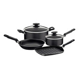 Juego De Ollas Tramontina Bateria Cocina Sarten Set Cacerola Color Negro