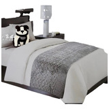 Piecera De Cama Tela Plush Y Genero Reversible 53