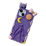 Funda Sailor Moon Cetro Lunar Cristales Arcoíris Para iPhone