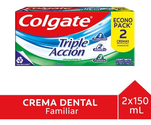 Pack Pasta Dental Colgate Triple Acción 2 Un De 150 G