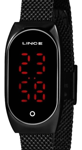 Relógio Feminino Preto Lince Tela Led Touch Digital Ldn4641l