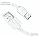 Cable Micro Usb V8 2.1 Amperes Datos 1m Color Blanco Cab177