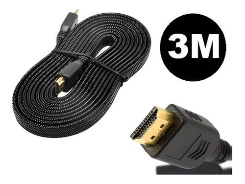 Cabo Hdmi 3 Mts Tv Ps3 Ps4 Ps5 Xbox Alta Resolução 4k 3d