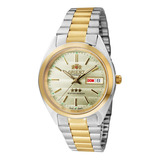 Relógio Orient Masculino Dourado Automatico 469wc1f C1sk Cor Da Correia Prateado