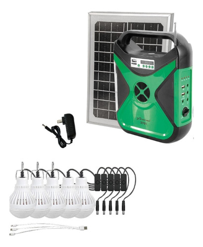 Sistema De Iluminacion Solar 10w 5 Focos Lion Tools 2701