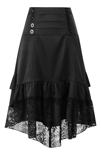 Falda Midi Gótica Retro Lolita Para Mujer Invierno