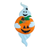 Fantasma Con Calabaza, Adorno Halloween Para Pared