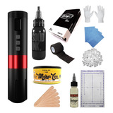 Kit Pen Inalambrica Tattoo Bronc V1 Completo Tatuaje Tatuar