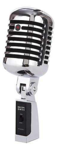 Microfono Retro Cromado Dinamico Eikon Dm55v2 Color Plateado