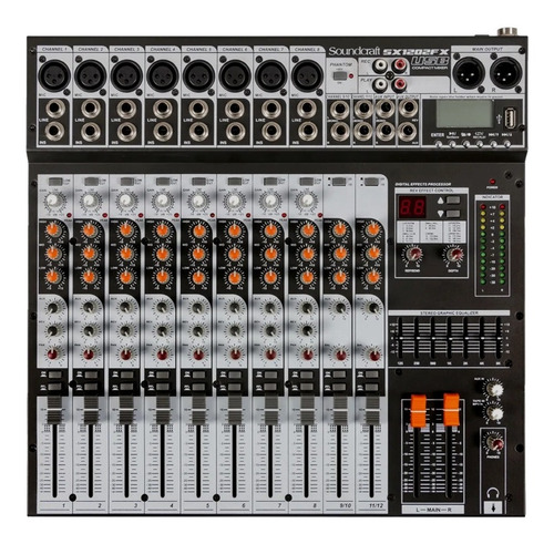 Mesa De Som Analógica 12 Canais Sx1202fx Usb - Soundcraft