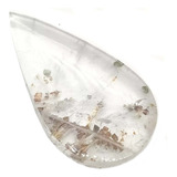 4cm Gota Cristal Pirita E Amianto Pedra P/ Anel Pingente +nf