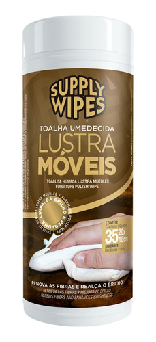Toalhas Umedecidas Lustra Móveis Supply Wipes Pote C/ 35 Un