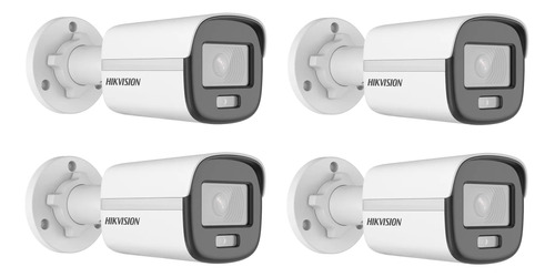 Kit 4 Câmera Hikvision Colorvu Ds-2ce10df0t-pf 2mp Full Hd