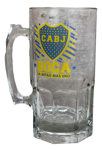 Vaso Chop Vidrio 1 Litro River Boca Argentina Cerveza Fernet