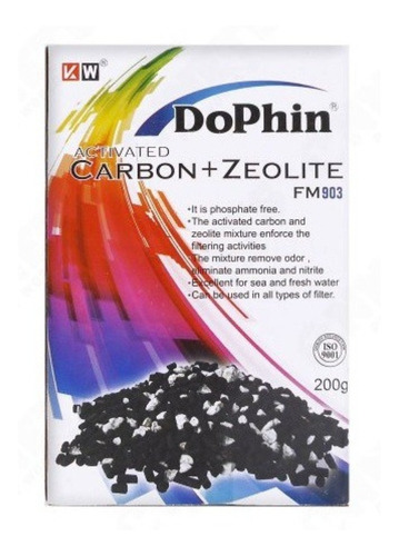 Dophin Carbón Y Zeolita 200g Clarifica Baja Amoníaco Acuario