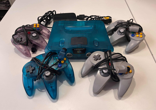 Nintendo 64 Ice Blue Ntsc Completa + 7 Juegos