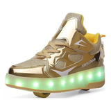 Sapatos Infantis Com Luzes Led, Patins