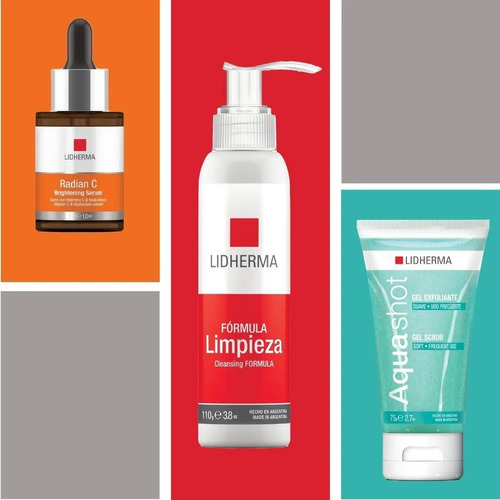 Radian C Serum + Emulsion Limpieza + Gel Exfoliante Lidherma