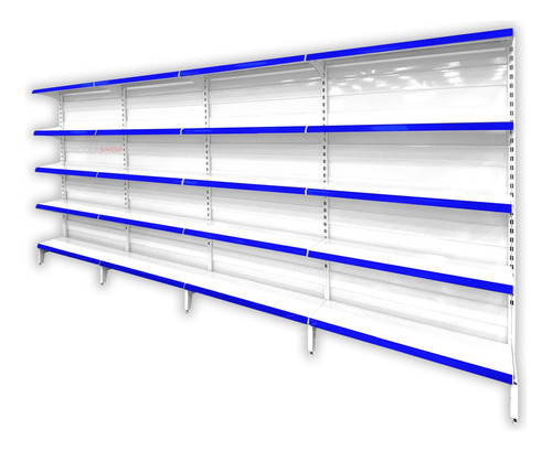 Góndola Supermercado Exhibidora Contra Pared 4,80mts Largo