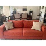 2 Muebles  Sala Usado 3 Plazas Color Rojo Naranja 2 X .90 Mt