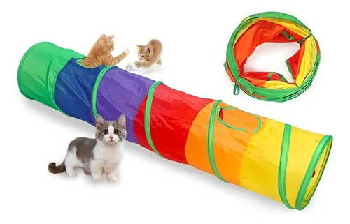 Brinquedo Interativo Para Gatos Pets Túnel Labirinto Colorid Cor Colorido