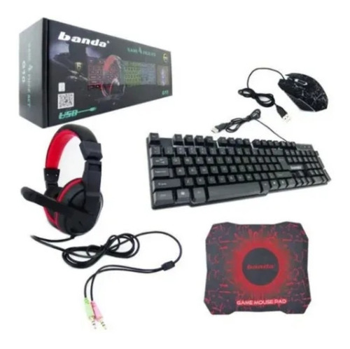 Pack Gamer Teclado +mouse +audifonos +padmouse Gamer Pc G10 