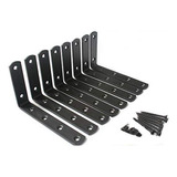 Escuadras Para Estantes - Mhmydz 16 Pcs Matte Black Steel He