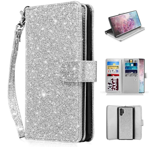 Funda Para Samsung Galaxy Note 10 Plus, Plateado/billetera