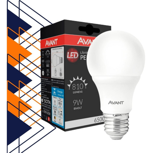 Kit 2 Caixas 6 Lâmpadas Bulbo 9w 6500k Branco Frio Avant Bivolt Cor Da Luz Branco-frio 110v/220v