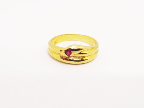 Anillo De Mujer Oro 18k Laminado Con Piedra Rubi Agua Marina