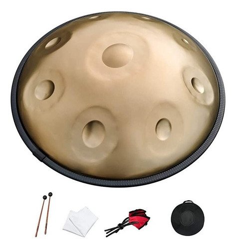 Yueling Handpan Drum 9 Notas 22.0 in Oro En D Menor Con Es.