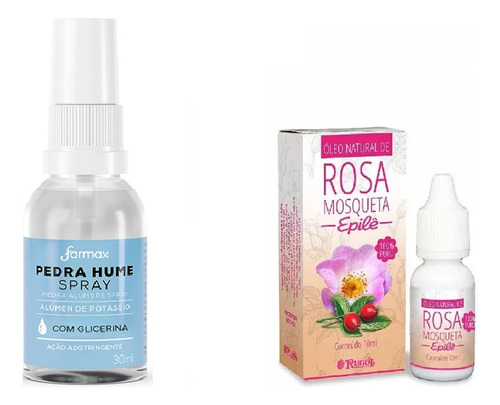 Óleo Rosa Mosqueta Epilê  + Pedra Hume Spray Farmax 10ml