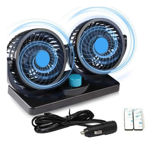 360 Grados Doble Ventilador Para Auto Carro Coche 12v