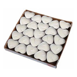 Velas De Te Flotantes Corazón Blanca Tea Light Aromática 25p