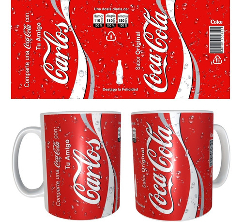 Mug Coca Cola Personalizado Con Tu Nombre