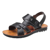 Sandalias Hombre Playa Casual Comodidad Dobleuso Cuero 