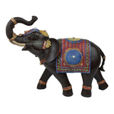 Elefante Indiano Sabedoria Estatua Decorativa  32cm Resina
